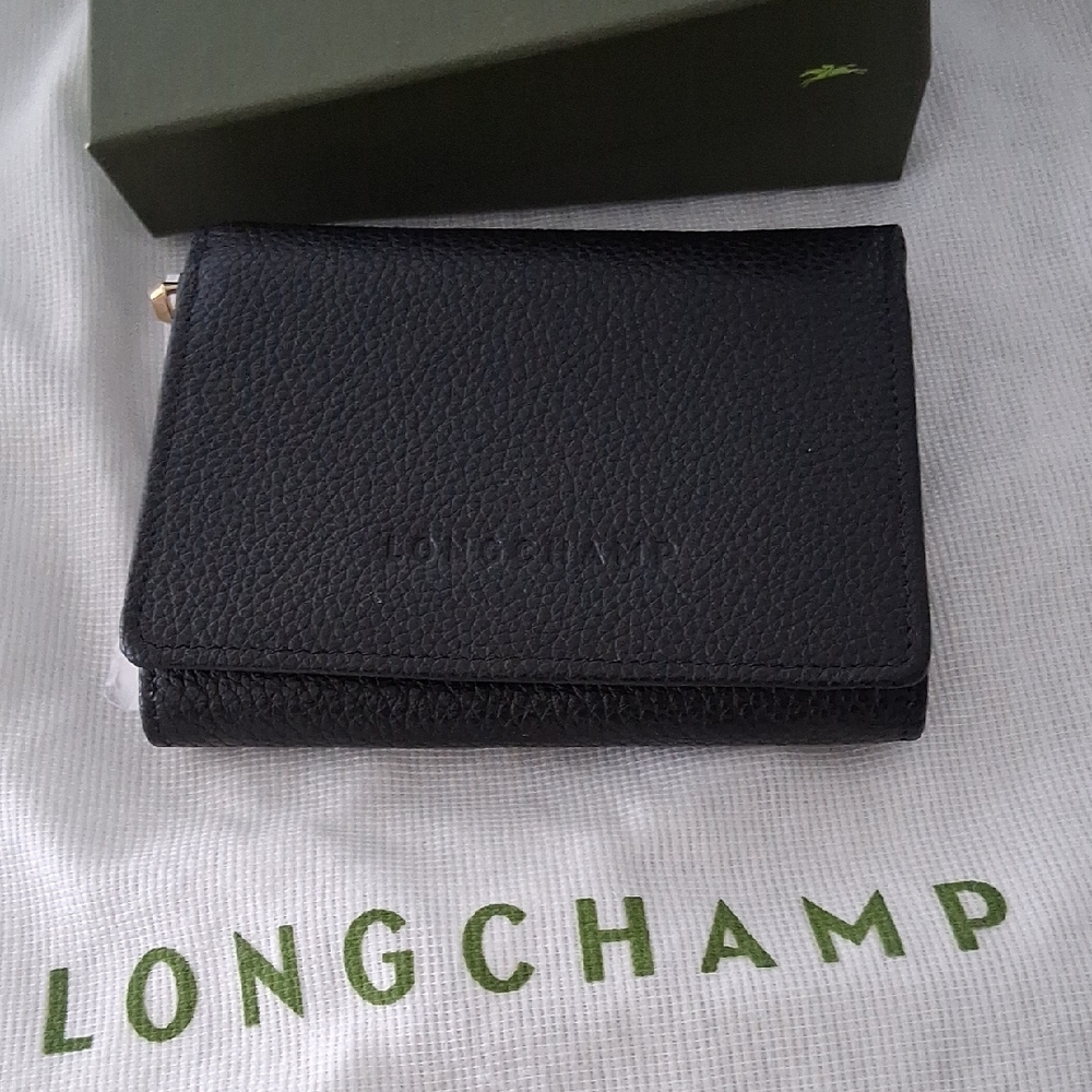 Longchamp Black  Leather Wallet Brand New Newer Used.